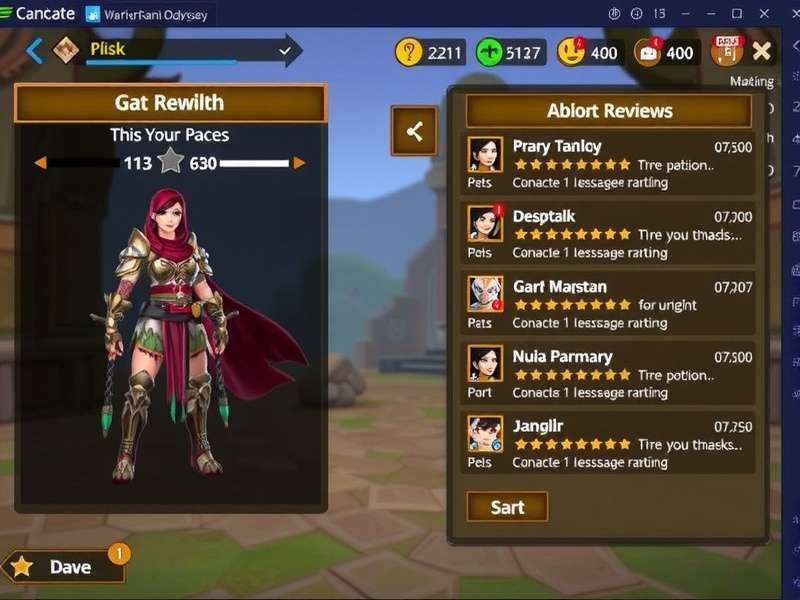 Character customization screen in Warrioress Rani S Odyssey